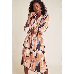 nwt ANTHROPOLOGIE COREY LYNN CALTER sz L Abstract Shirtdress